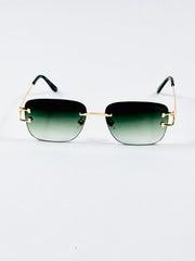 Cartier – 3083 – 62 – Golden Green – Metal - Sunglasses – Rimless - Unisex