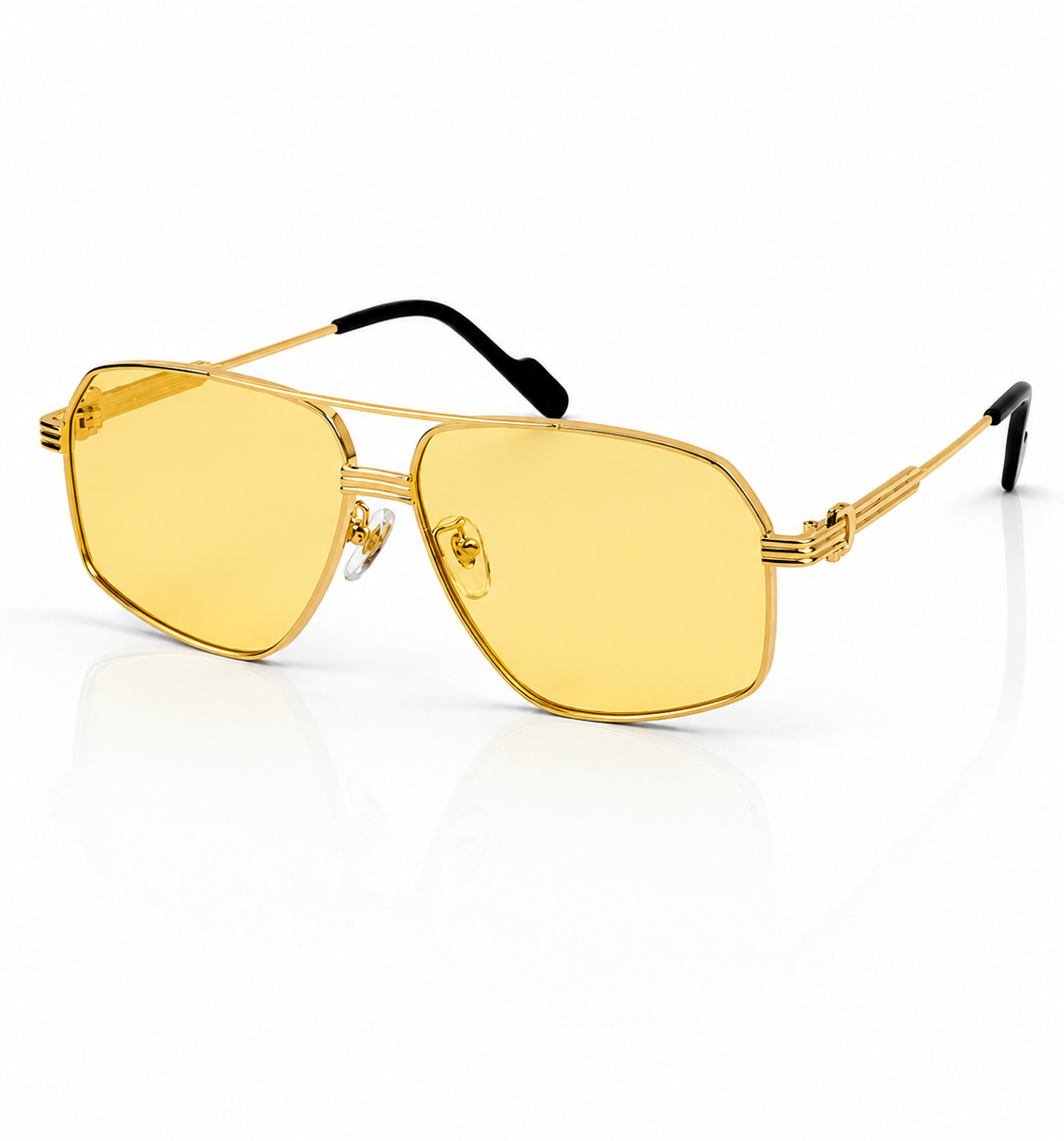 Cartier – 0270 - 60 – Golden Yellow - Metal - Sunglasses – Unisex - Premium