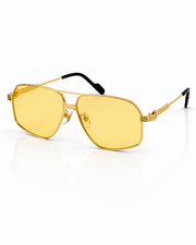 Cartier – 0270 - 60 – Golden Yellow - Metal - Sunglasses – Unisex - Premium