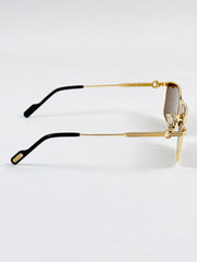 Cartier – 0534 - 59 – Golden Brown - Metal - Sunglasses – Unisex - Premium