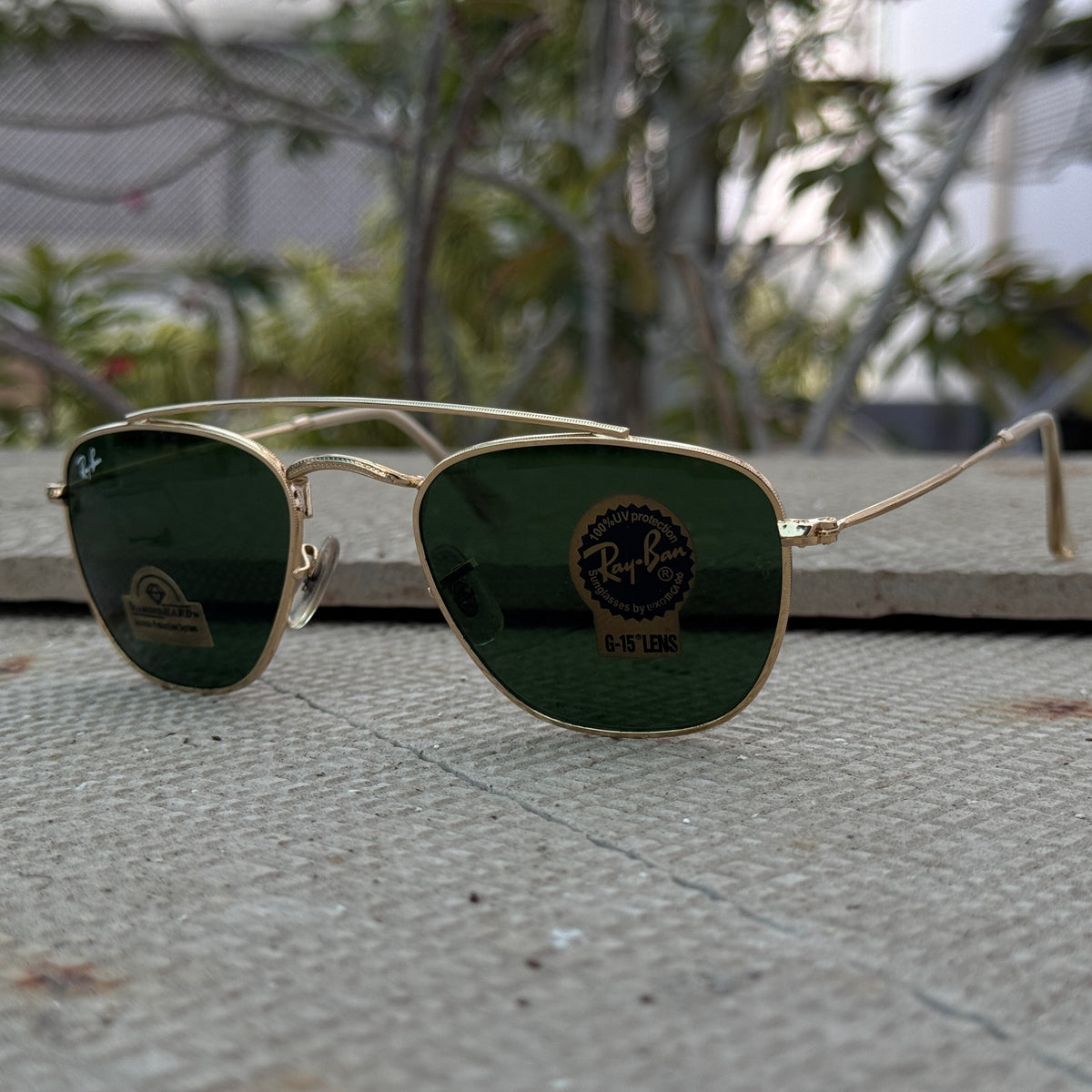 Rayban – 1808 – 50 – Golden Green – Metal – Sunglasses – Unisex - Premium