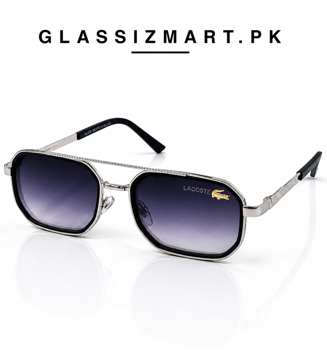 Lacoste – 9005 – 58 – Silver Black Gradient – Metal – Sunglasses – Unisex