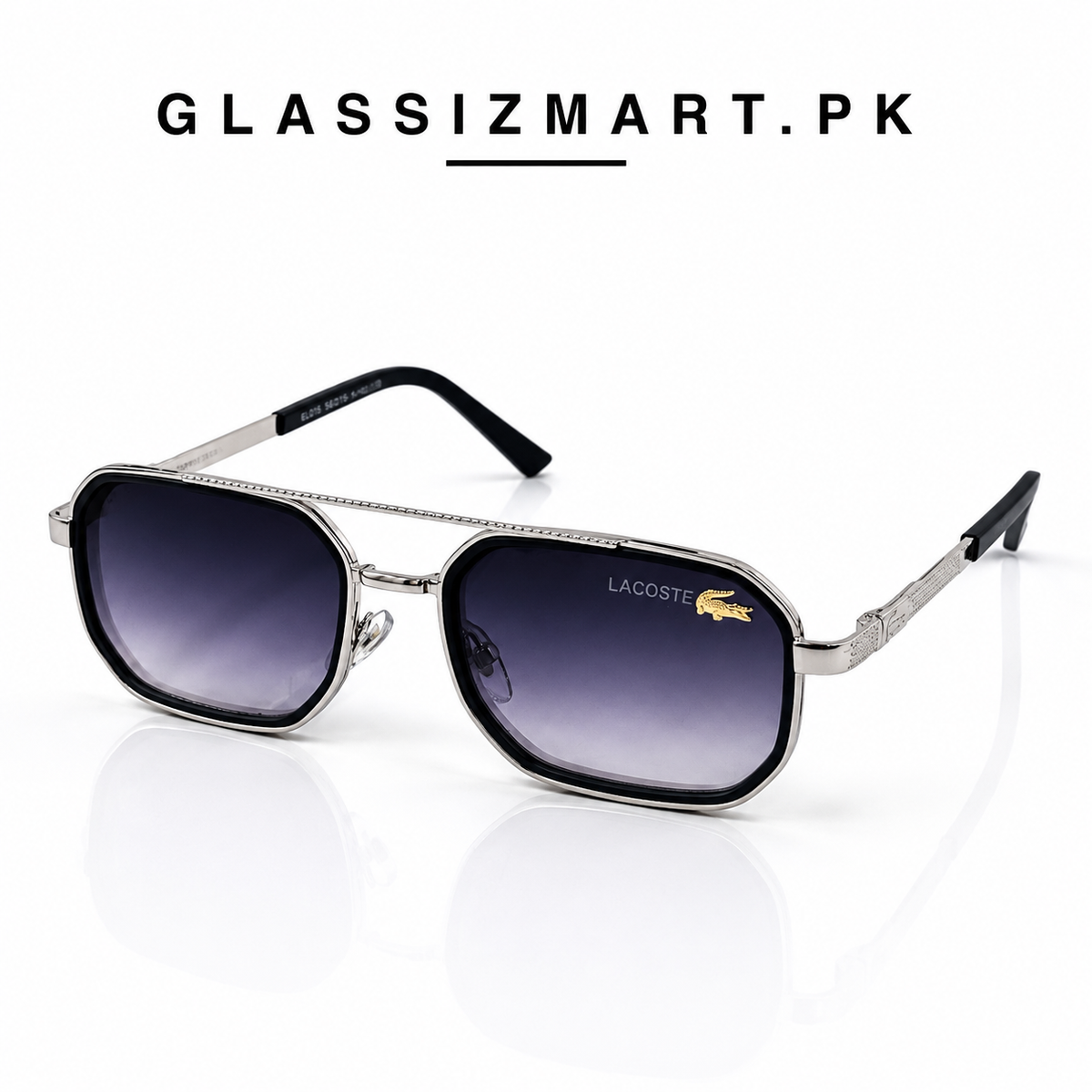 Lacoste – 9005 – 58 – Silver Black Gradient – Metal – Sunglasses – Unisex