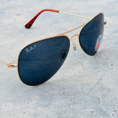 Rayban – 3513 – 58 – Golden Black – Metal – Sunglasses – Unisex