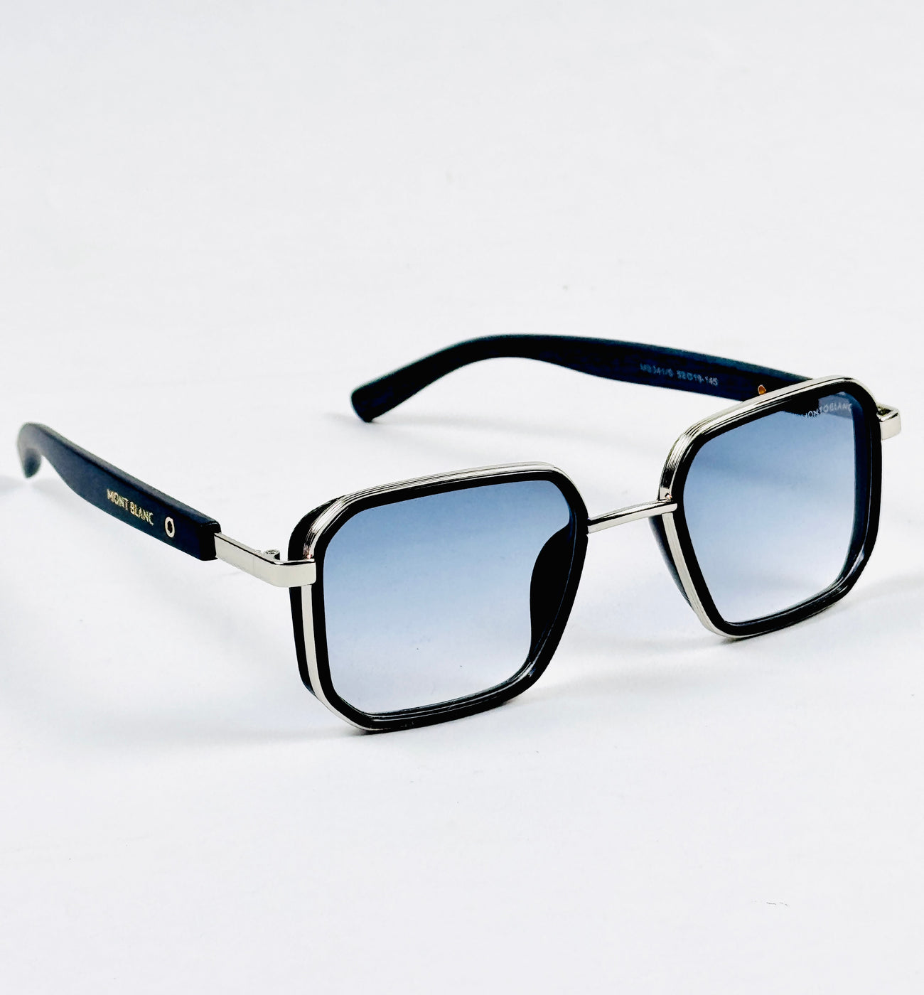 Mont Blanc – 341 – 52 – Silver Blue – Metal – Sunglasses – Unisex