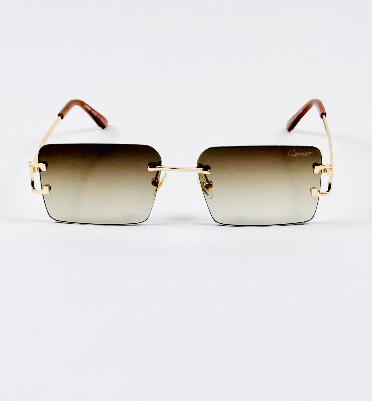 Cartier – 3082 – 62 – Golden Brown – Metal - Sunglasses – Rimless - Unisex
