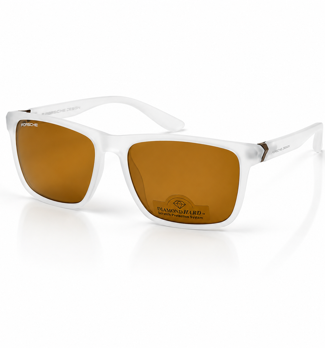 Porsche – 8393 – 56 – White Brown –  Acetate- Sunglasses – Unisex (Glass Lens)