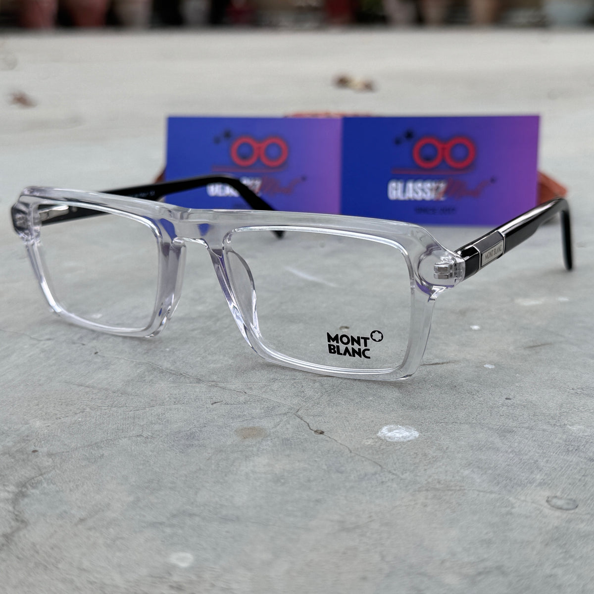 Mont Blanc – 42402 – 51 – Transparent Black - Acetate - Optics – Unisex - Premium