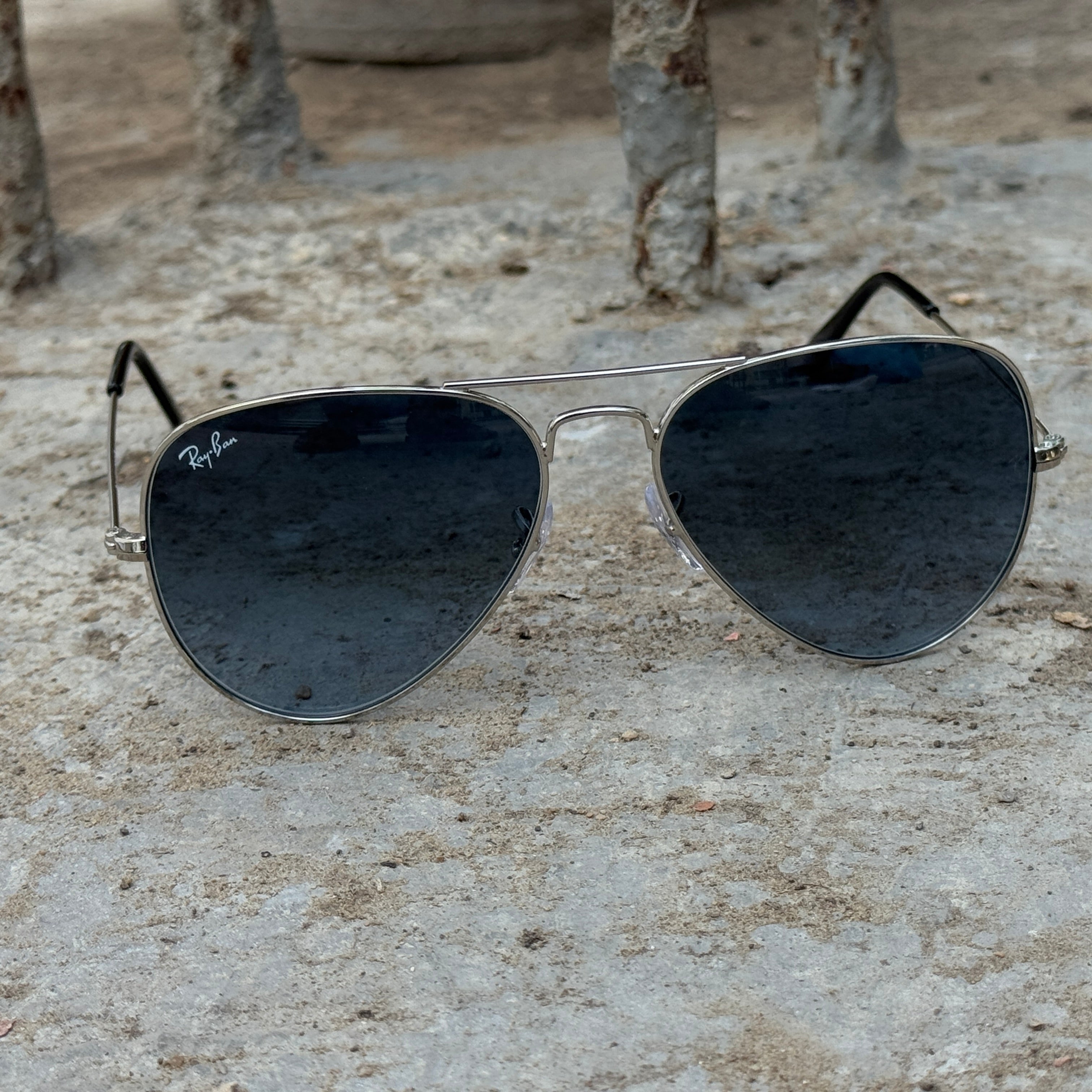 Rayban – 3026 – 62/58 – Silver Blue – Metal – Sunglasses – Unisex - Premium