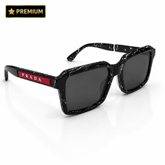 Prada – 140ws - 54 - Black Textured – Acetate - Sunglasses – Unisex - Premium