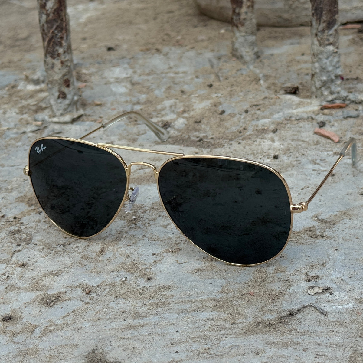 Rayban – 3026 – 62/58 – Golden Black – Metal – Sunglasses – Unisex - Premium