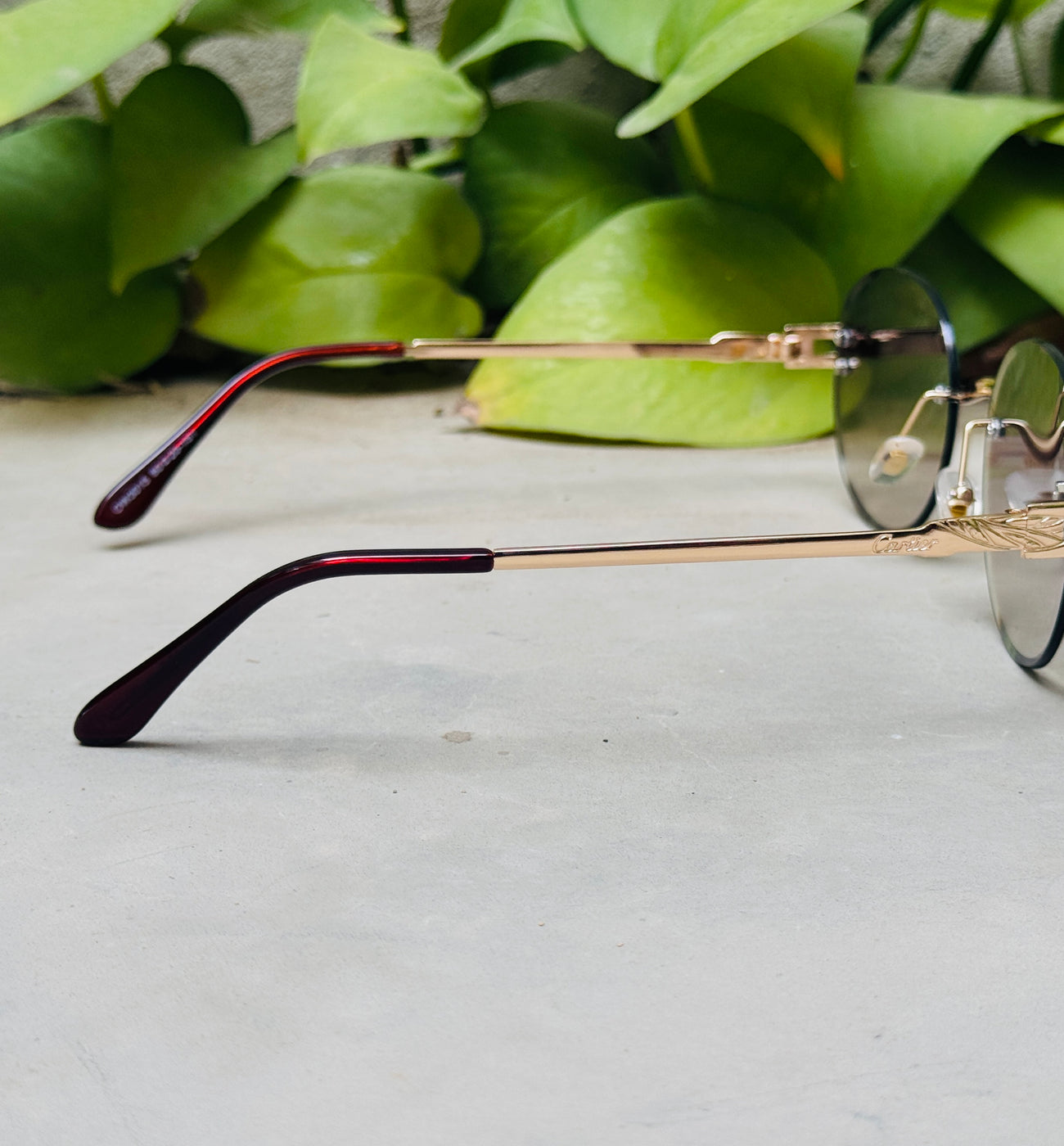 Cartier – 142 – 60 – Golden Brown – Metal - Sunglasses – Rimless - Unisex
