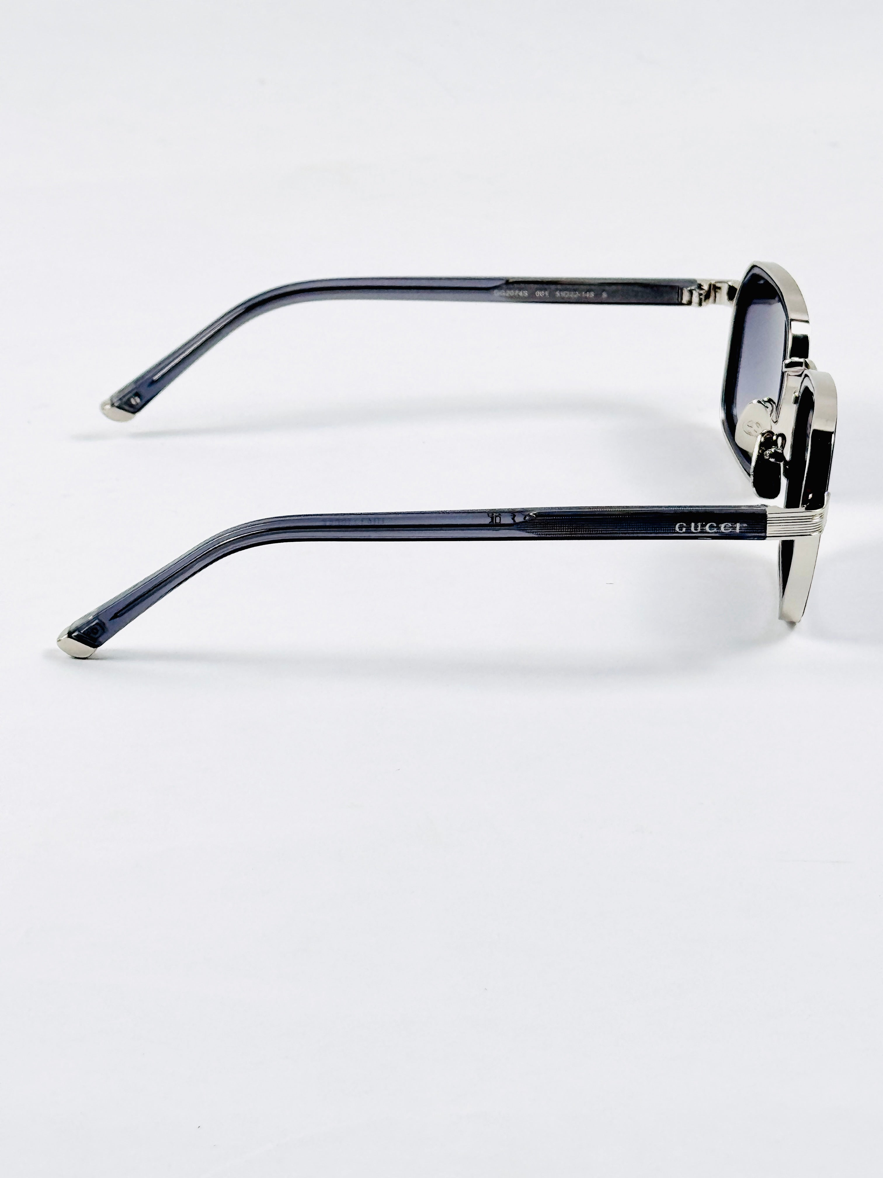 Gucci - 2074 - 51 - Silver Gradient - Metal - Rectangle - Sunglasses - Premium