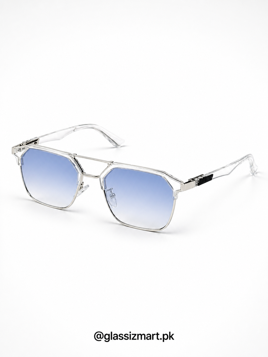 Ferragamo – 2420 – 56 – Silver Blue –- Metal – Sunglasses – Unisex