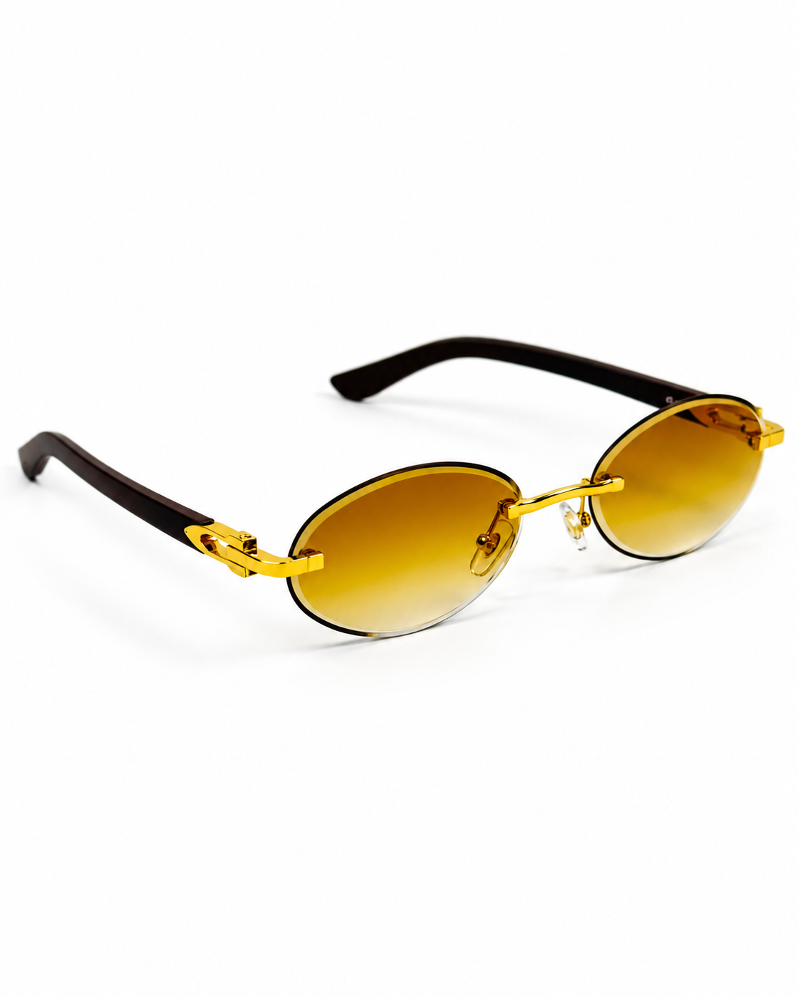 Cartier – 1455 – 60 – Golden Brown – Metal - Sunglasses – Rimless - Unisex