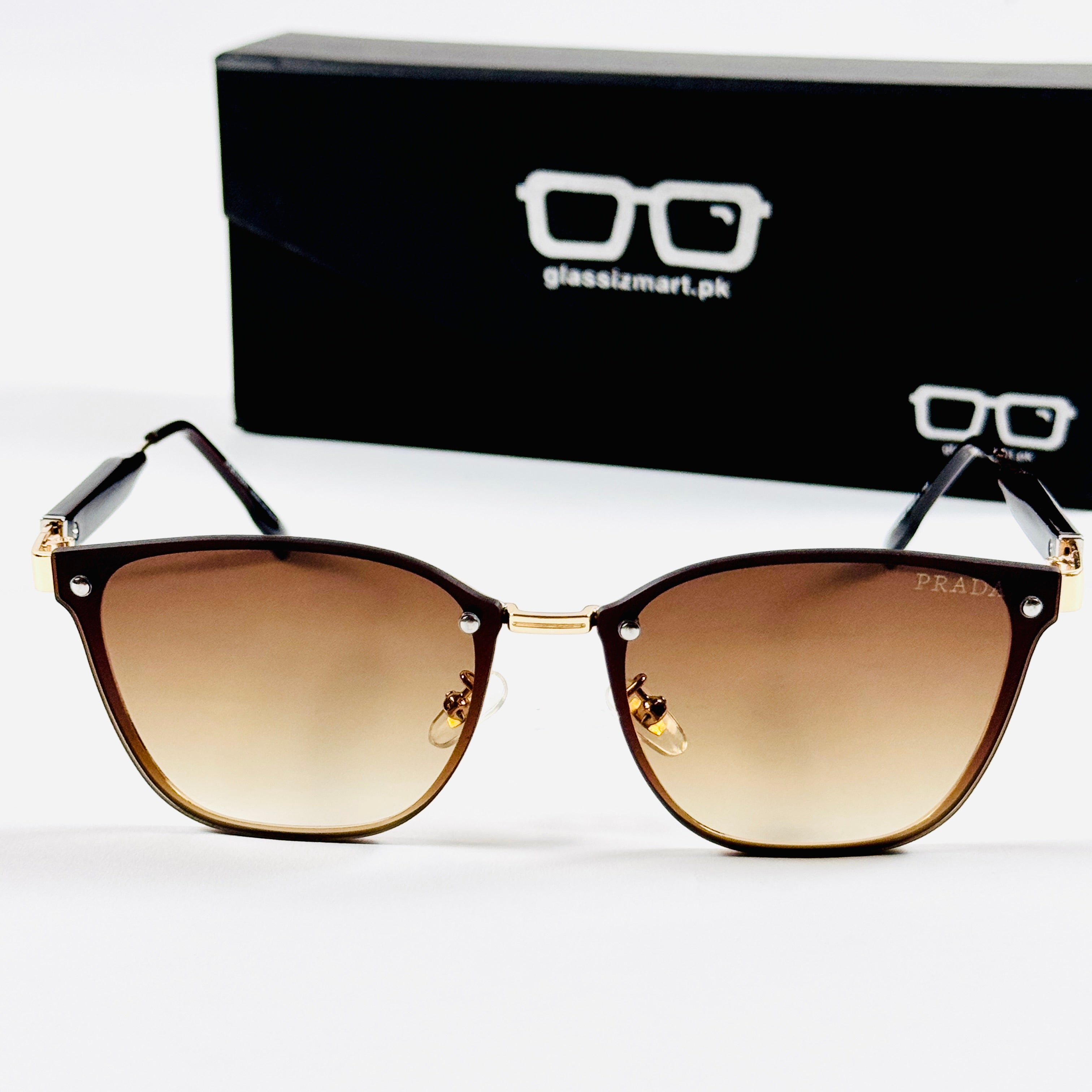 Prada – 22082 – 60 – Golden Brown Gradient – Metal – Sunglasses – Ladies