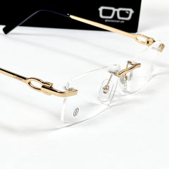 Cartier – 100686 – 55 – Golden – Metal - Optics – Rimless - Unisex - Premium