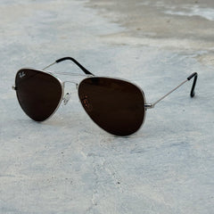 Rayban – 3026 – 62 – Silver Brown – Metal – Sunglasses – Unisex
