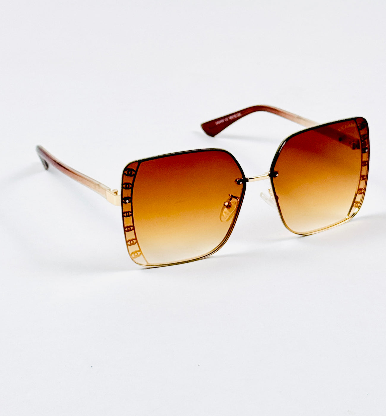 Chanel – 2204 – 56 – Golden Brown – Metal – Sunglasses – Ladies
