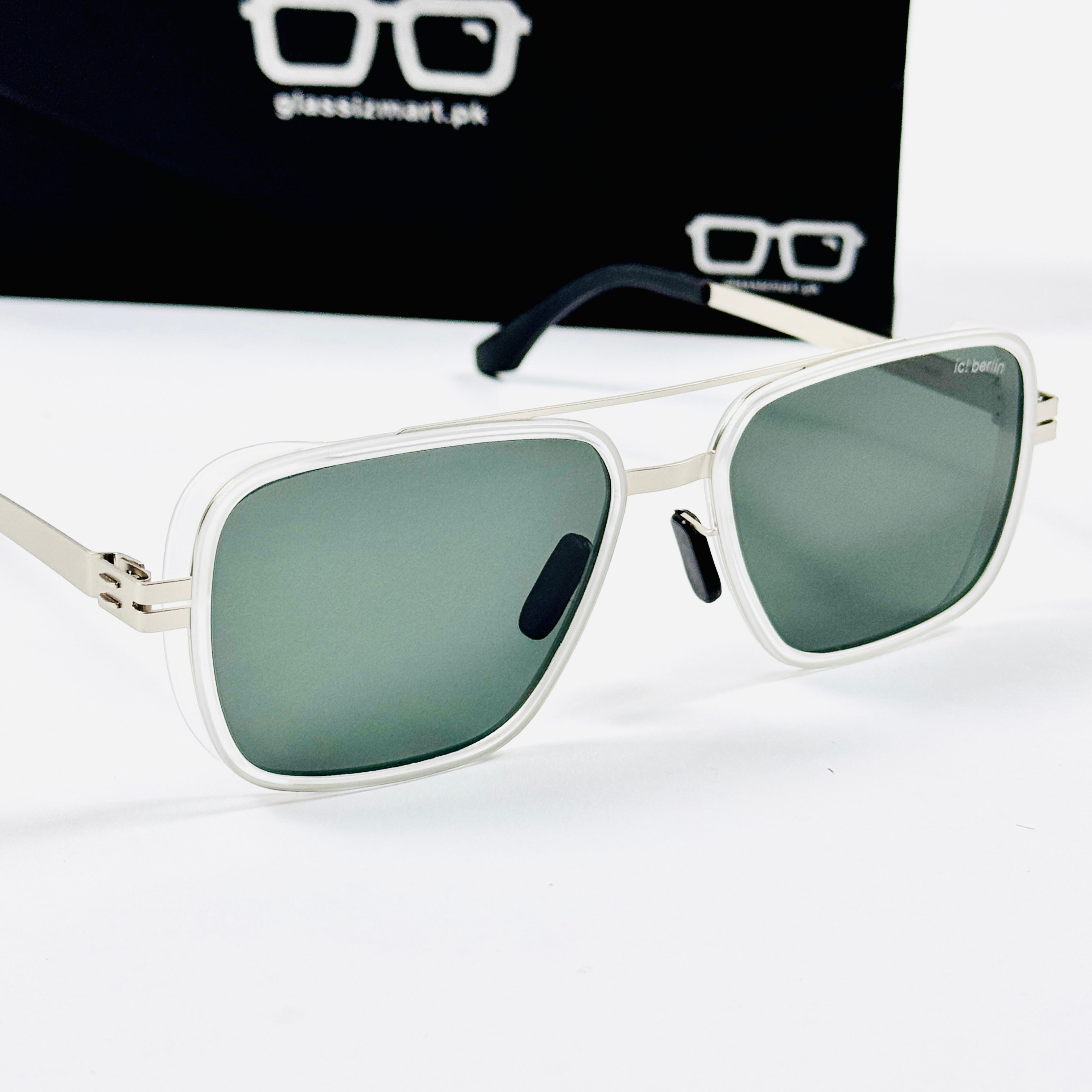 ICI BERLIN – Z8023 – 56 – Transparent Green –  Metal - Sunglasses – Unisex