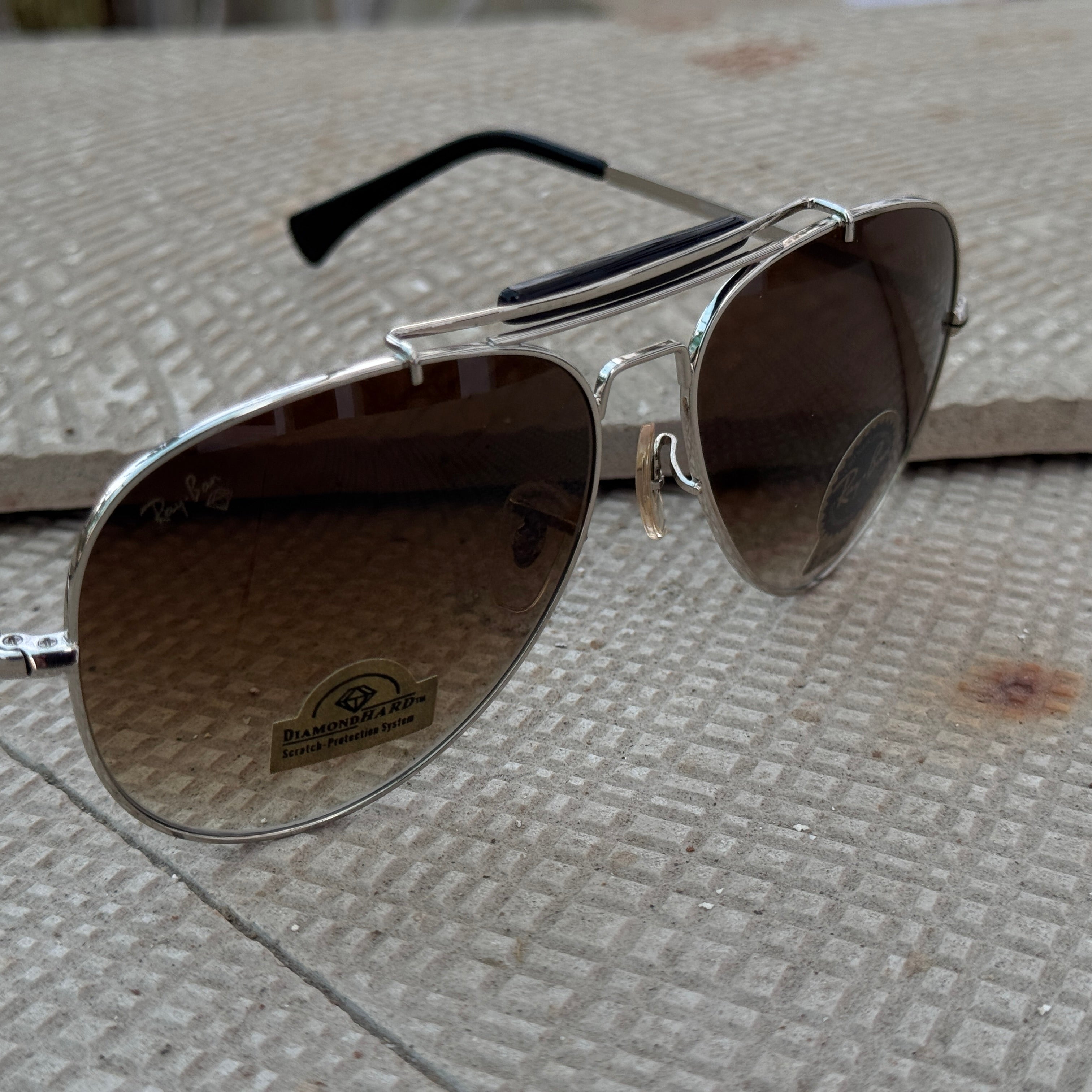 Rayban – 8026 – 62 – Silver Brown Gradient – Metal – Sunglasses – Unisex - Premium