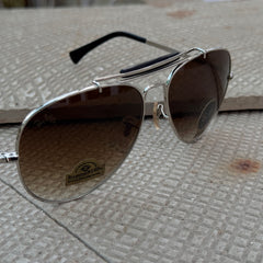 Rayban – 8026 – 62 – Silver Brown Gradient – Metal – Sunglasses – Unisex - Premium