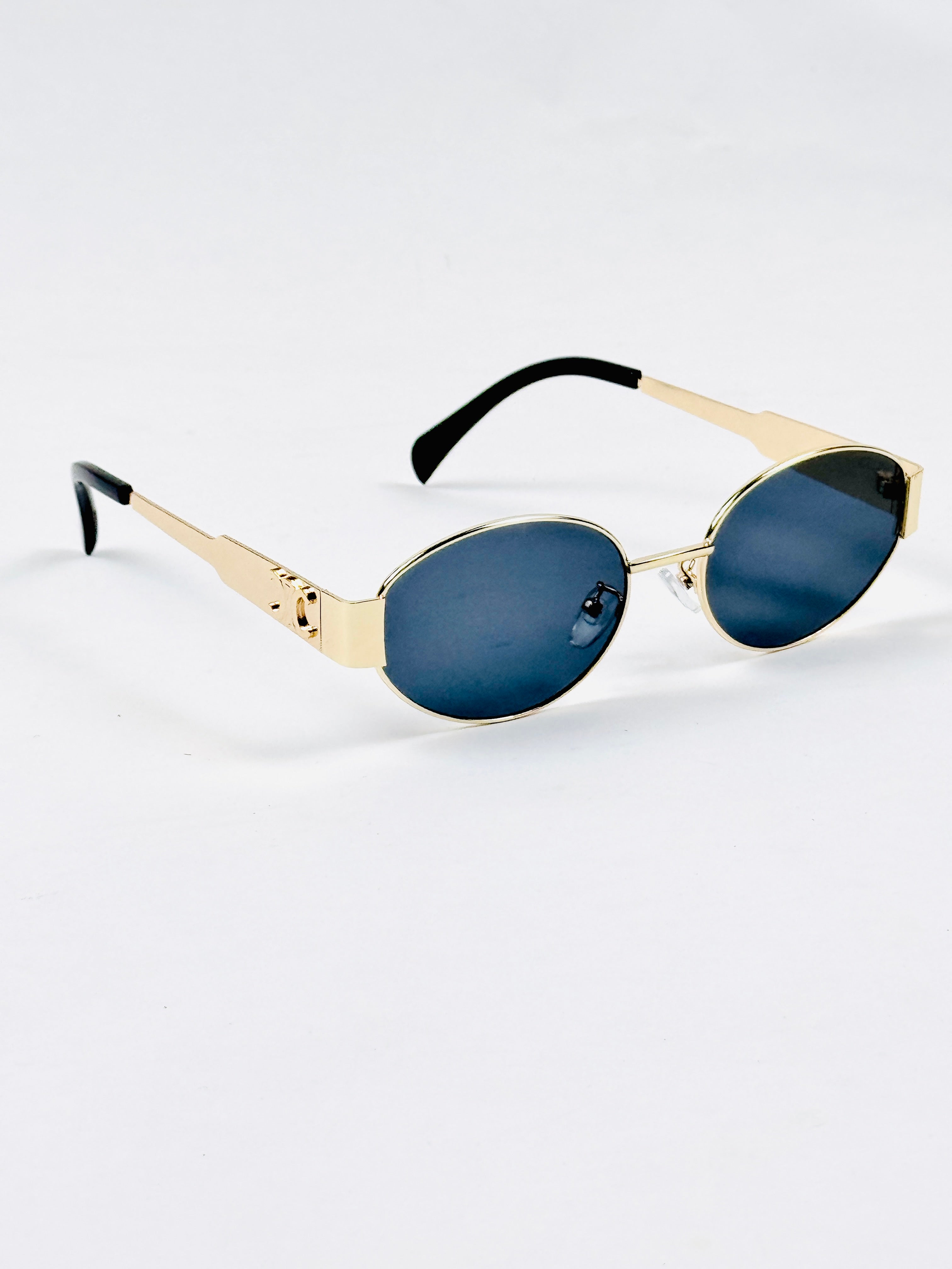 Celine – Triomphe - 55 – Golden Black – Metal – Sunglasses - Unisex
