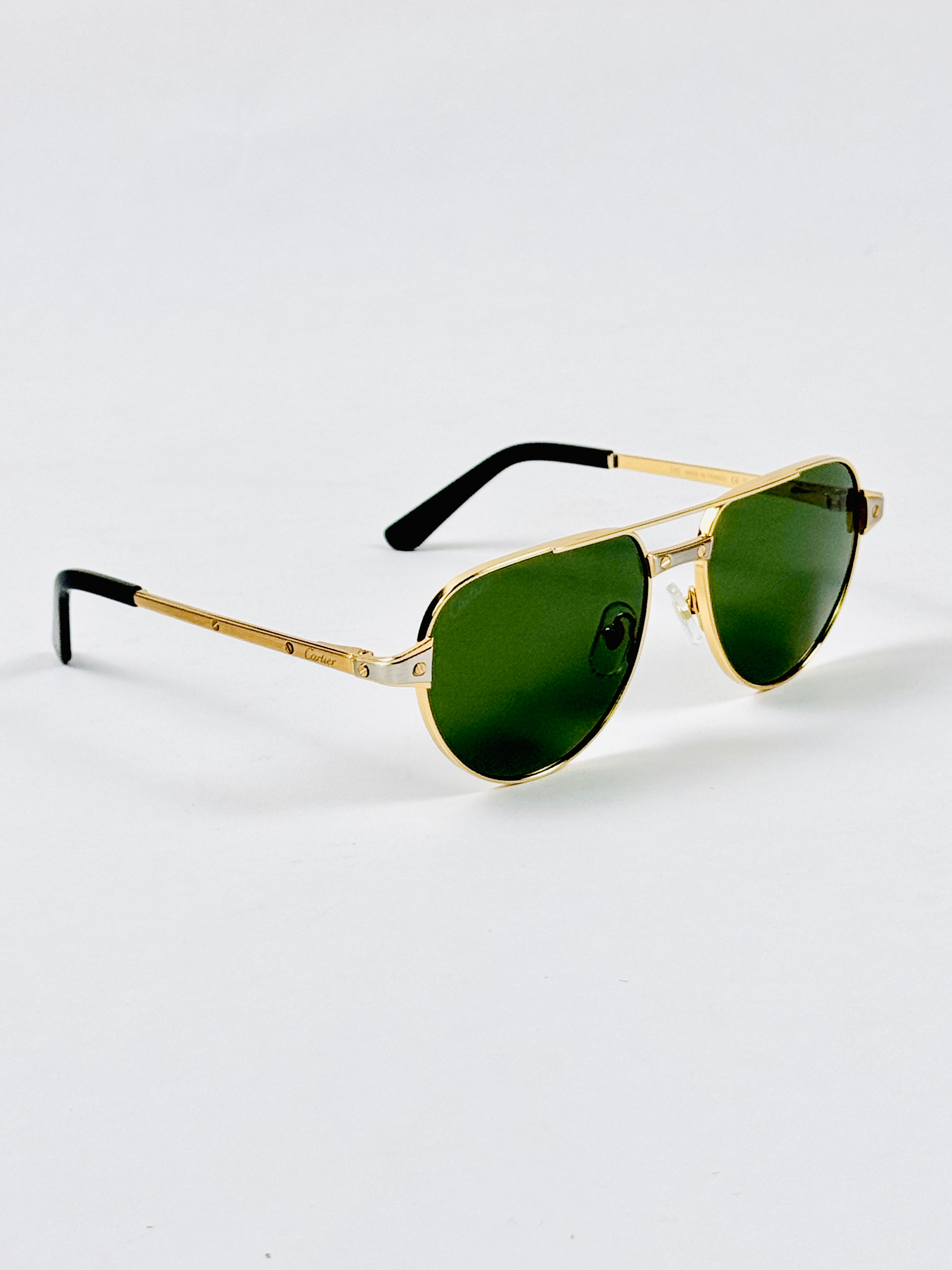 Cartier – CT0425 - 59 – Golden Green - Metal - Sunglasses – Unisex - Premium