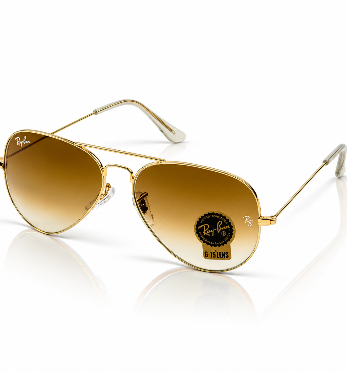 Rayban – 3026 – 62 – Golden Brown – Metal – Sunglasses – Unisex