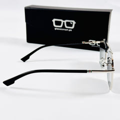 Guccy – 6143 – 56 – Silver Black – Metal – Sunglasses – Unisex