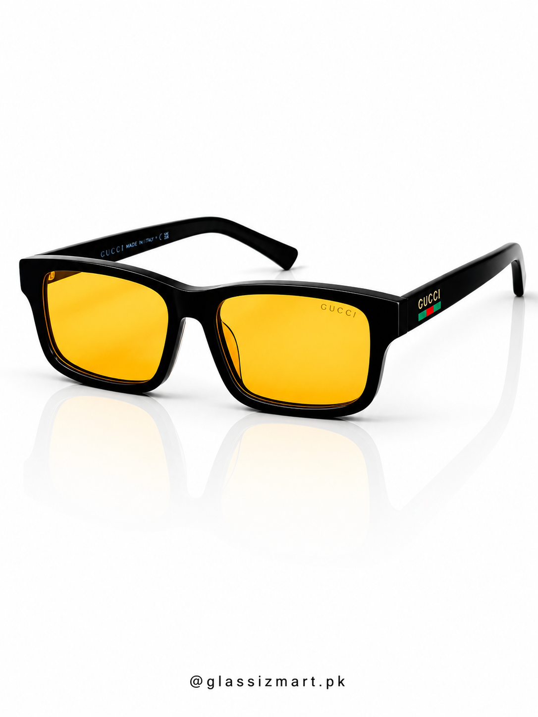 Gucci – 1986 - 57 - Black Yellow – Acetate - Sunglasses – Unisex - Premium