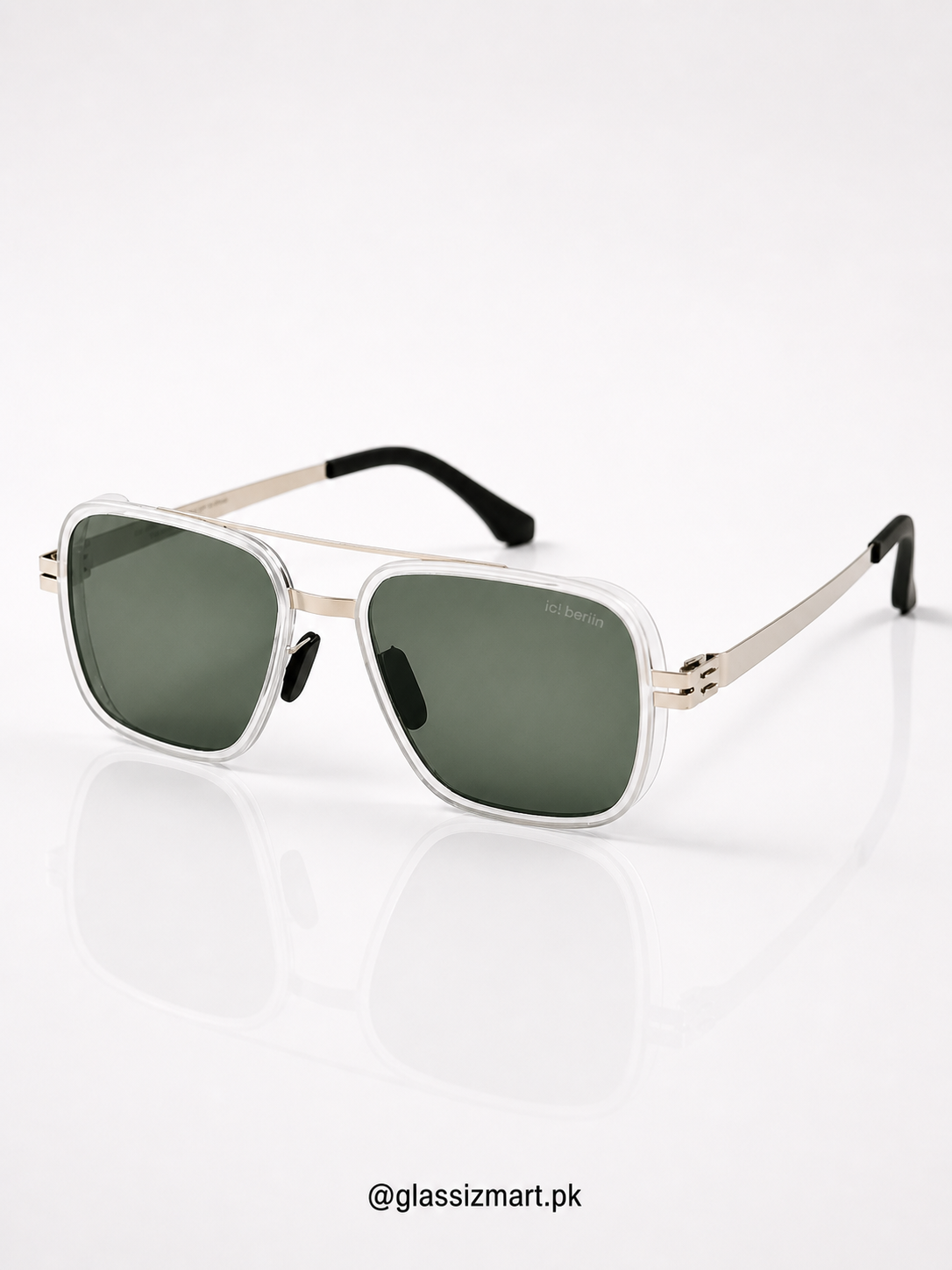 ICI BERLIN – Z8023 – 56 – Transparent Green –  Metal - Sunglasses – Unisex
