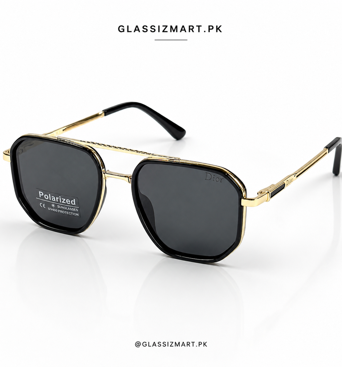 Dior – 58454 - 56 – Golden Black - Metal - Sunglasses – Unisex