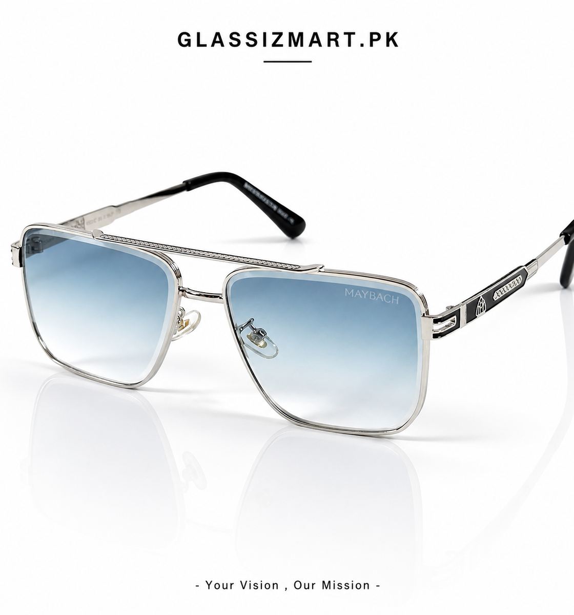 Maybach – 22157 - 62 – Silver Blue - Metal - Sunglasses – Unisex