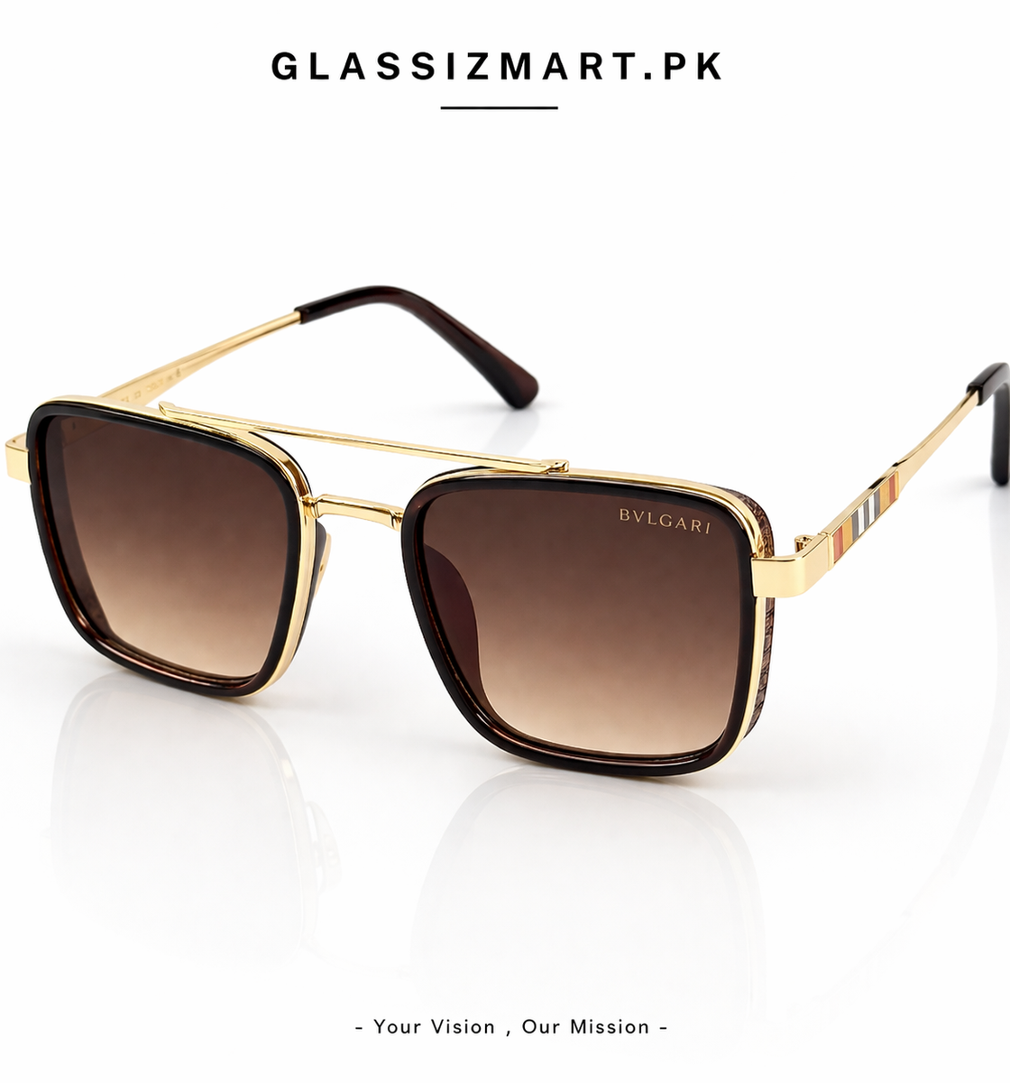 Bvlgari – 58496 – 54 – Golden Brown Gradient – Metal – Sunglasses – Unisex