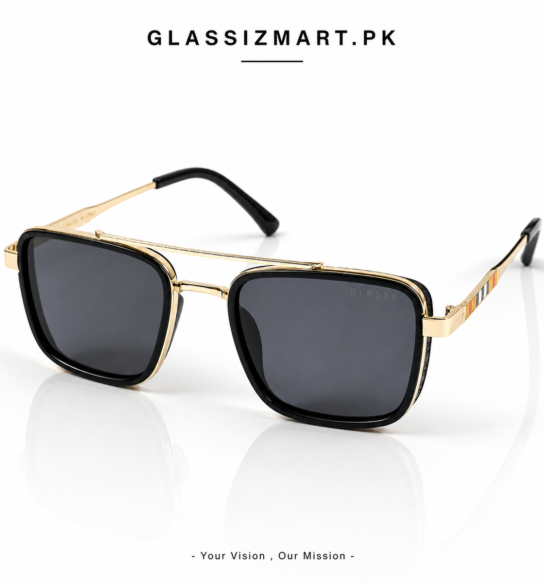 Bvlgari – 58496 – 54 – Golden Black – Metal – Sunglasses – Unisex