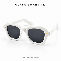 Moscot – 6504 – 47 - White Black – Acetate  – Sunglasses - Unisex