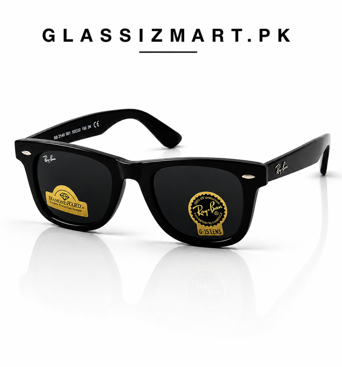 RayBan – 2140 – 50 – Black –  Acetate- Sunglasses – Unisex