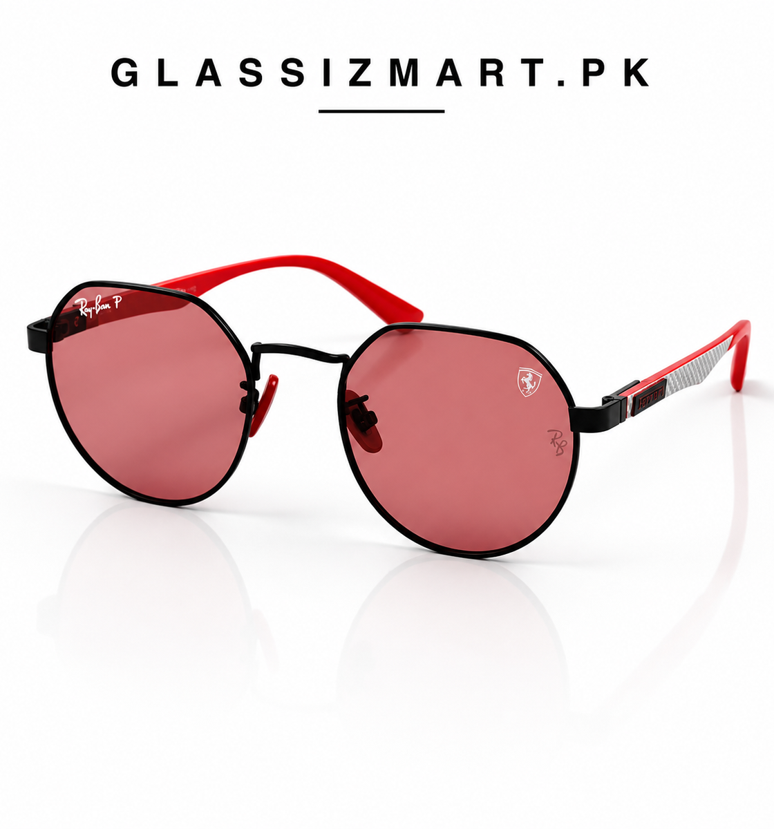 Rayban – 0303 – 56 – Red – Acetate – Sunglasses – Unisex