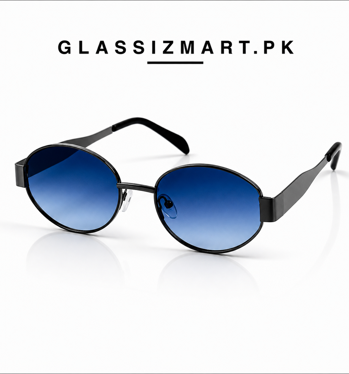 Celine – Triomphe - 55 – Black Blue – Metal – Sunglasses - Unisex