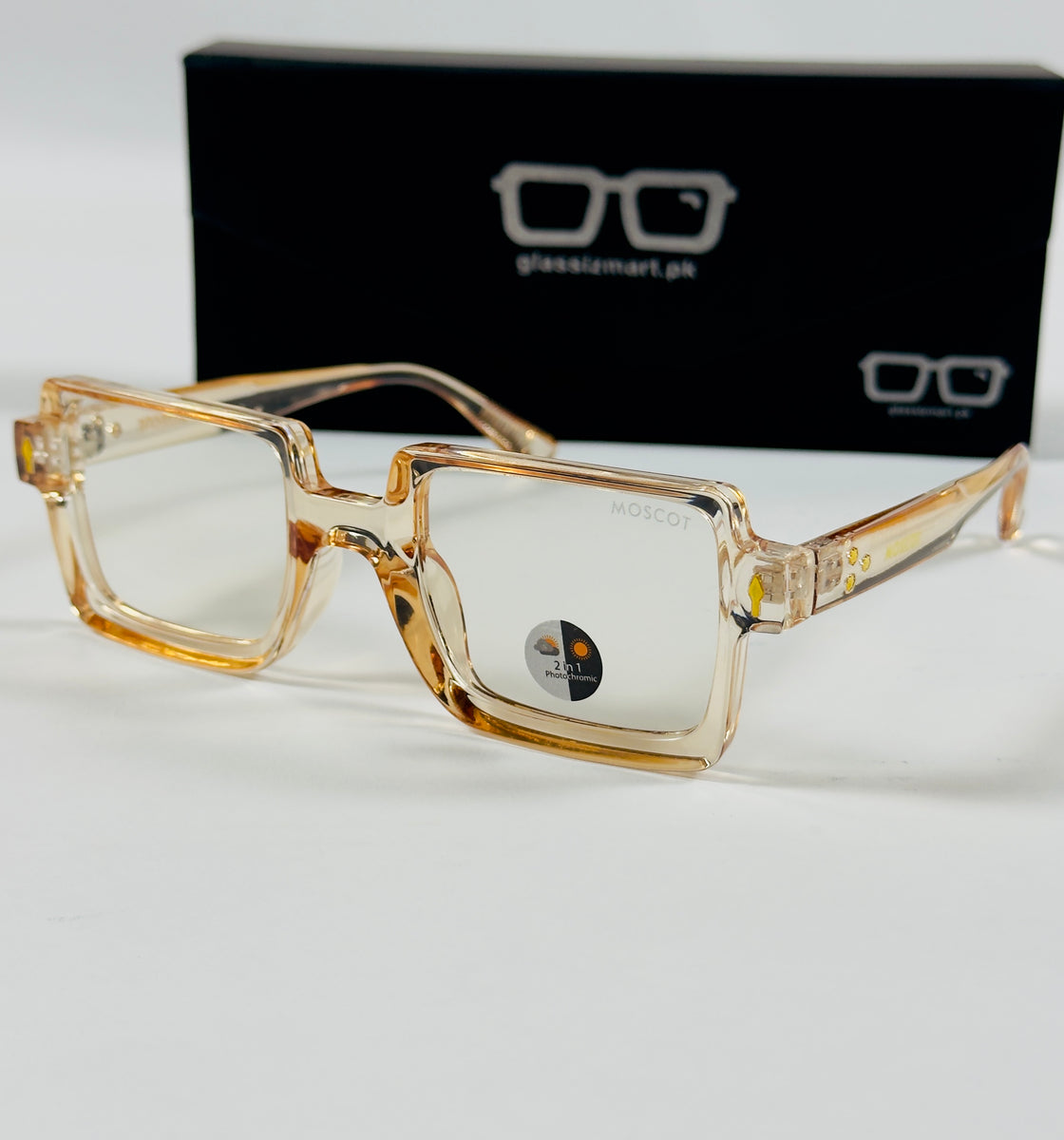 Moscot – P317 - 50 - Transparent Orange – Acetate – Optics - Unisex (Transition)