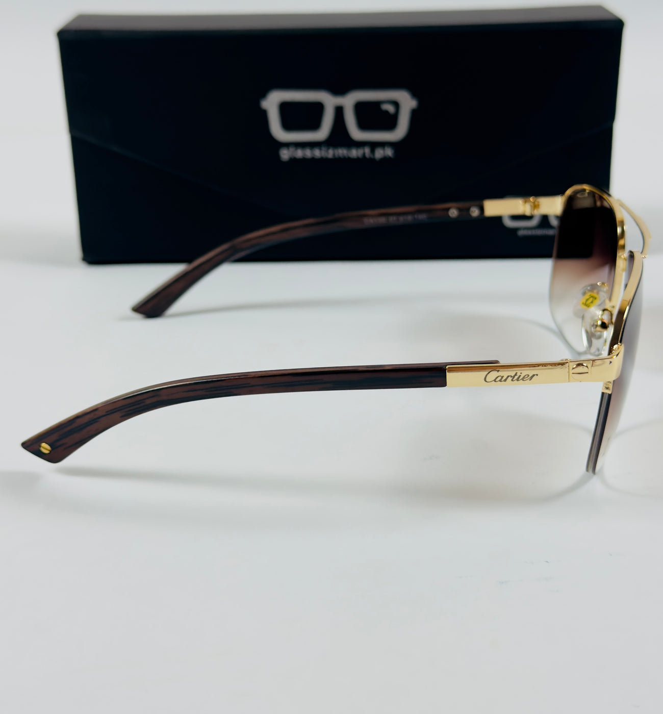Cartier – CA130 – 57 – Golden Brown Gradient – Metal – Sunglasses – Unisex
