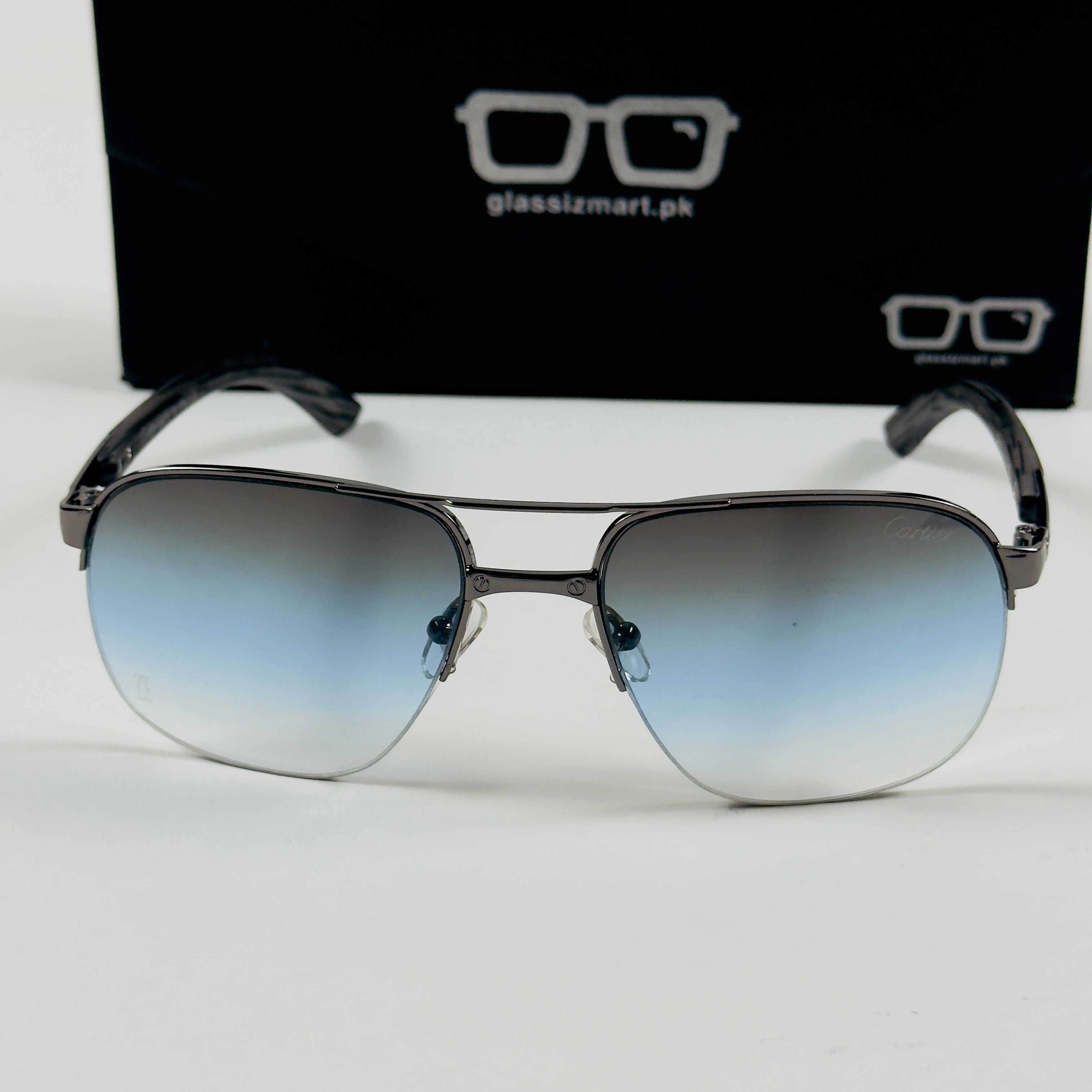 Cartier – CA130 – 57 –  Blue Gradient – Metal – Sunglasses – Unisex