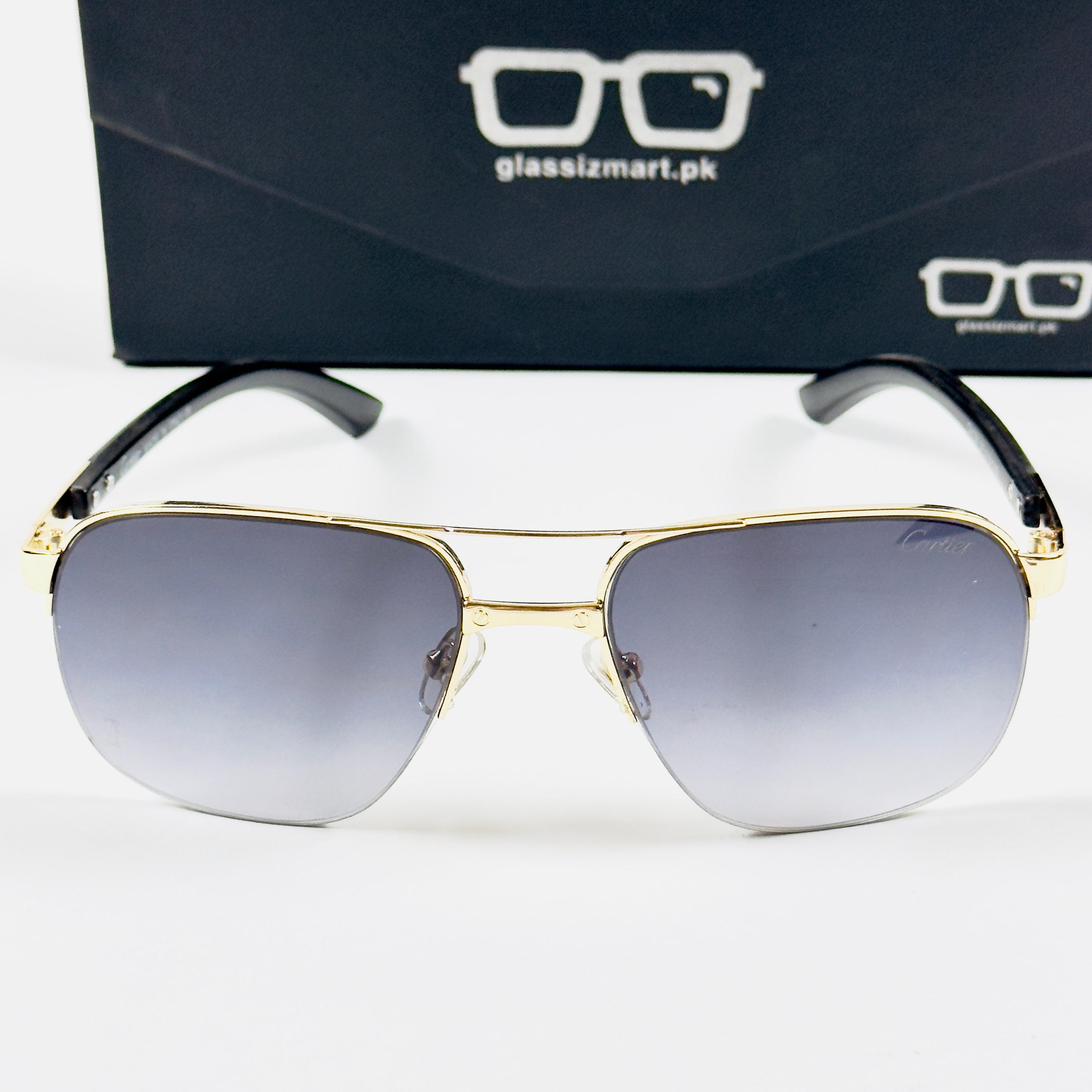 Cartier – CA130 – 57 – Golden Black Gradient – Metal – Sunglasses – Unisex