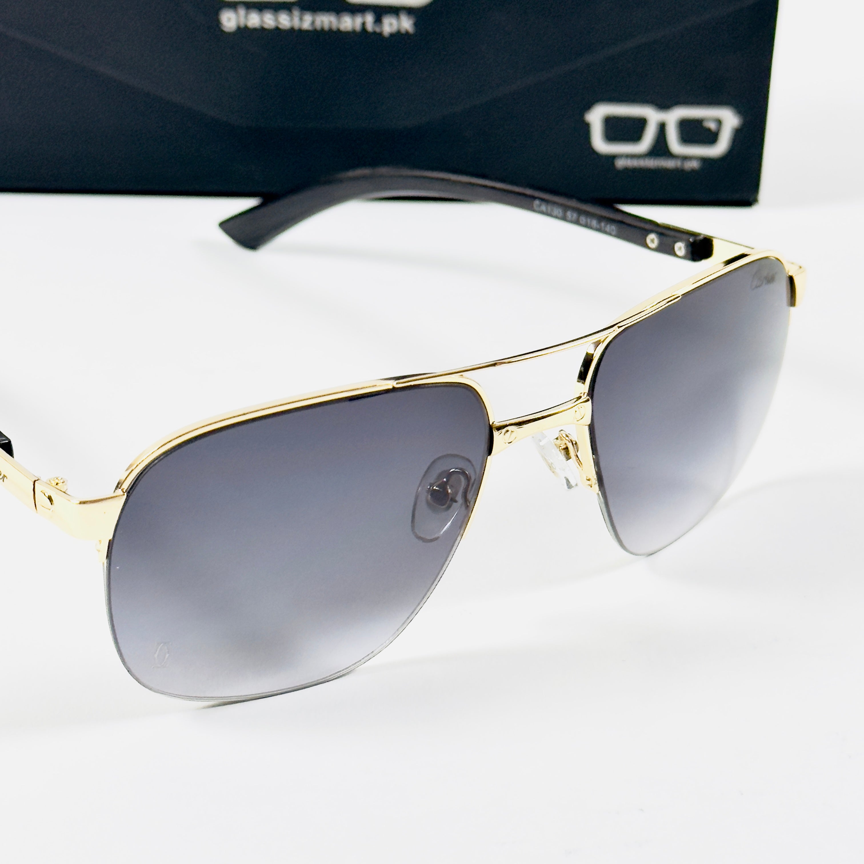 Cartier – CA130 – 57 – Golden Black Gradient – Metal – Sunglasses – Unisex