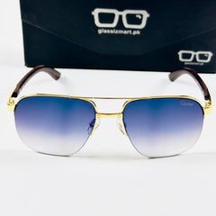 Cartier – CA130 – 57 – Golden Blue Gradient – Metal – Sunglasses – Unisex