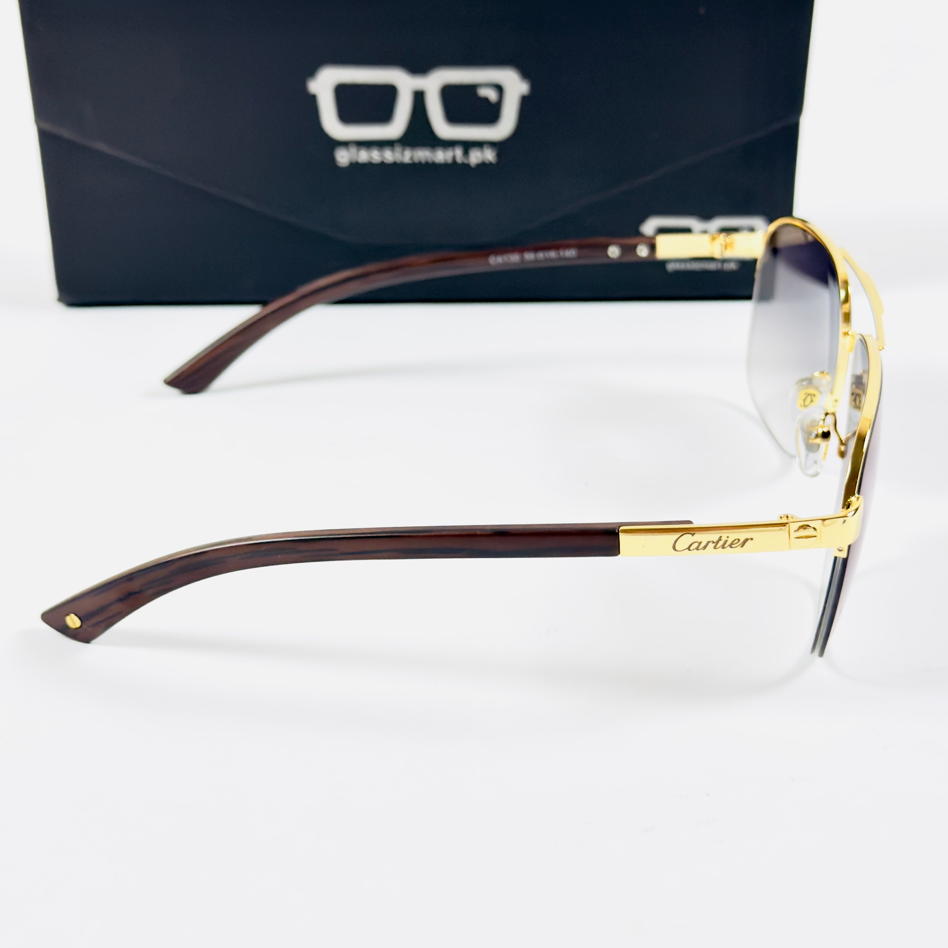 Cartier – CA130 – 57 – Golden Blue Gradient – Metal – Sunglasses – Unisex