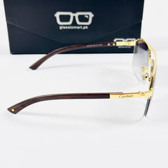 Cartier – CA130 – 57 – Golden Blue Gradient – Metal – Sunglasses – Unisex