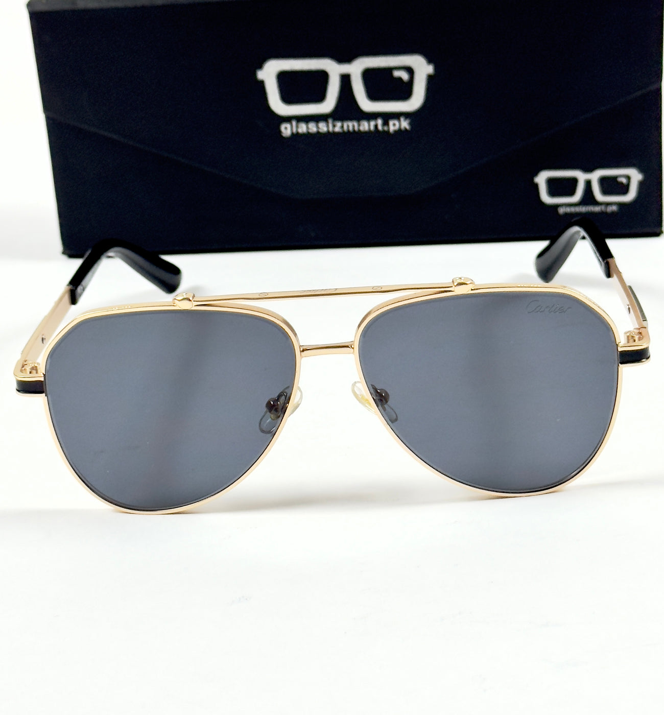 Cartier – 58473 – 60 – Golden Black – Metal – Sunglasses – Unisex