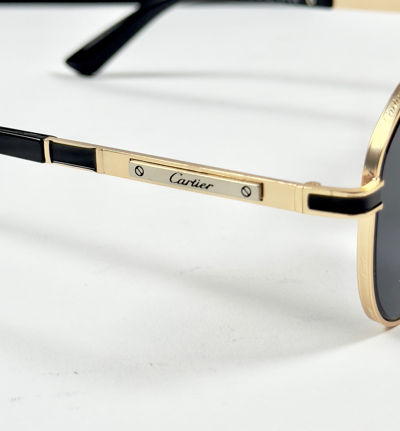 Cartier – 58473 – 60 – Golden Black – Metal – Sunglasses – Unisex